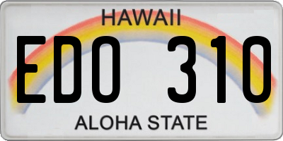 HI license plate EDO310