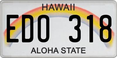 HI license plate EDO318