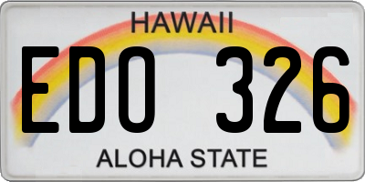 HI license plate EDO326