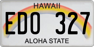 HI license plate EDO327