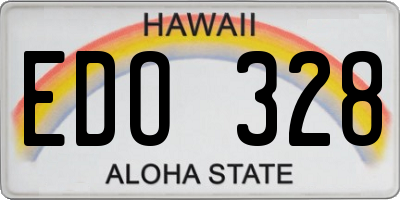 HI license plate EDO328
