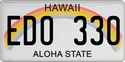 HI license plate EDO330