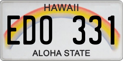 HI license plate EDO331