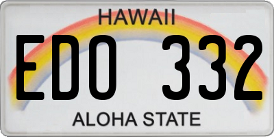 HI license plate EDO332