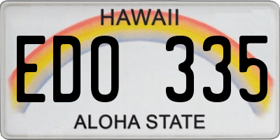 HI license plate EDO335