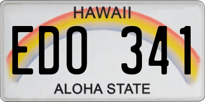 HI license plate EDO341