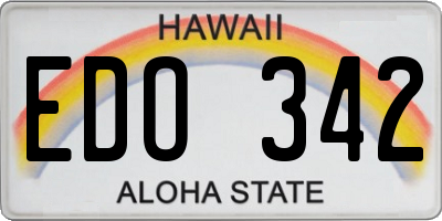 HI license plate EDO342