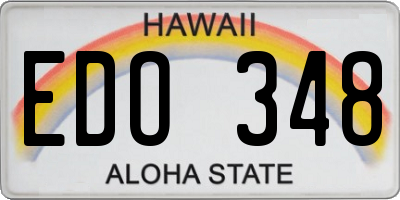 HI license plate EDO348