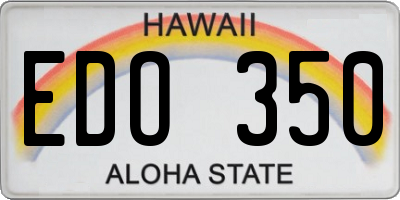 HI license plate EDO350
