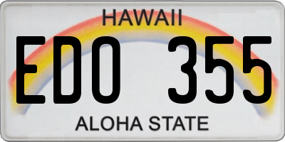 HI license plate EDO355