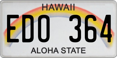 HI license plate EDO364
