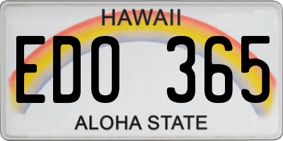 HI license plate EDO365
