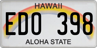 HI license plate EDO398