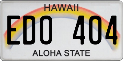 HI license plate EDO404