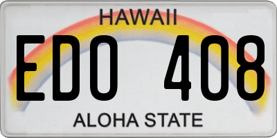 HI license plate EDO408