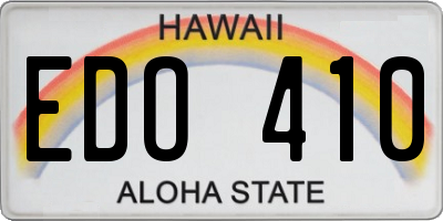 HI license plate EDO410