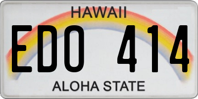 HI license plate EDO414
