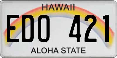 HI license plate EDO421