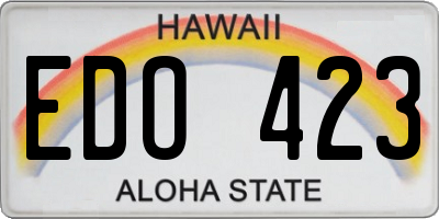 HI license plate EDO423