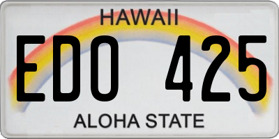 HI license plate EDO425