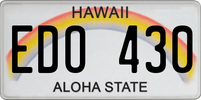 HI license plate EDO430