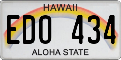 HI license plate EDO434