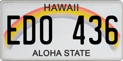 HI license plate EDO436