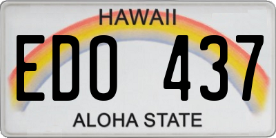 HI license plate EDO437