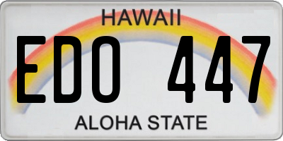 HI license plate EDO447