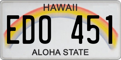HI license plate EDO451