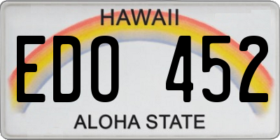 HI license plate EDO452