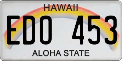 HI license plate EDO453