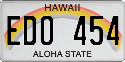 HI license plate EDO454