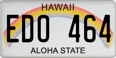 HI license plate EDO464