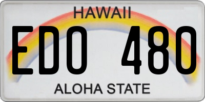 HI license plate EDO480