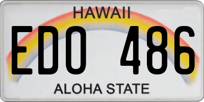 HI license plate EDO486