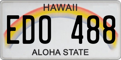 HI license plate EDO488