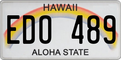 HI license plate EDO489