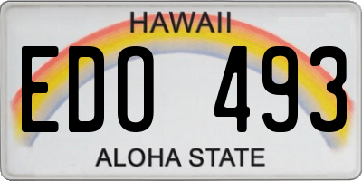 HI license plate EDO493