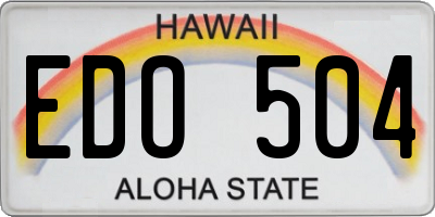 HI license plate EDO504