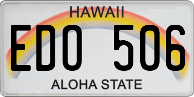 HI license plate EDO506