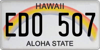 HI license plate EDO507