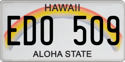HI license plate EDO509