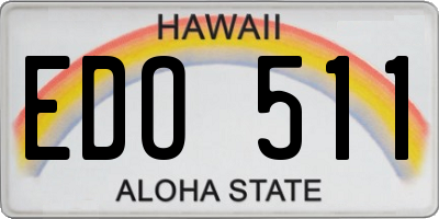 HI license plate EDO511