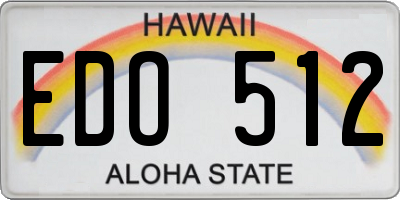 HI license plate EDO512