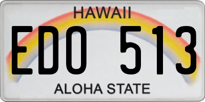 HI license plate EDO513