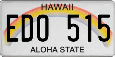 HI license plate EDO515