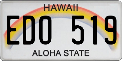HI license plate EDO519