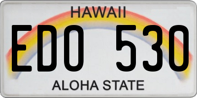 HI license plate EDO530