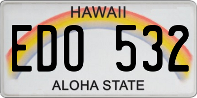 HI license plate EDO532